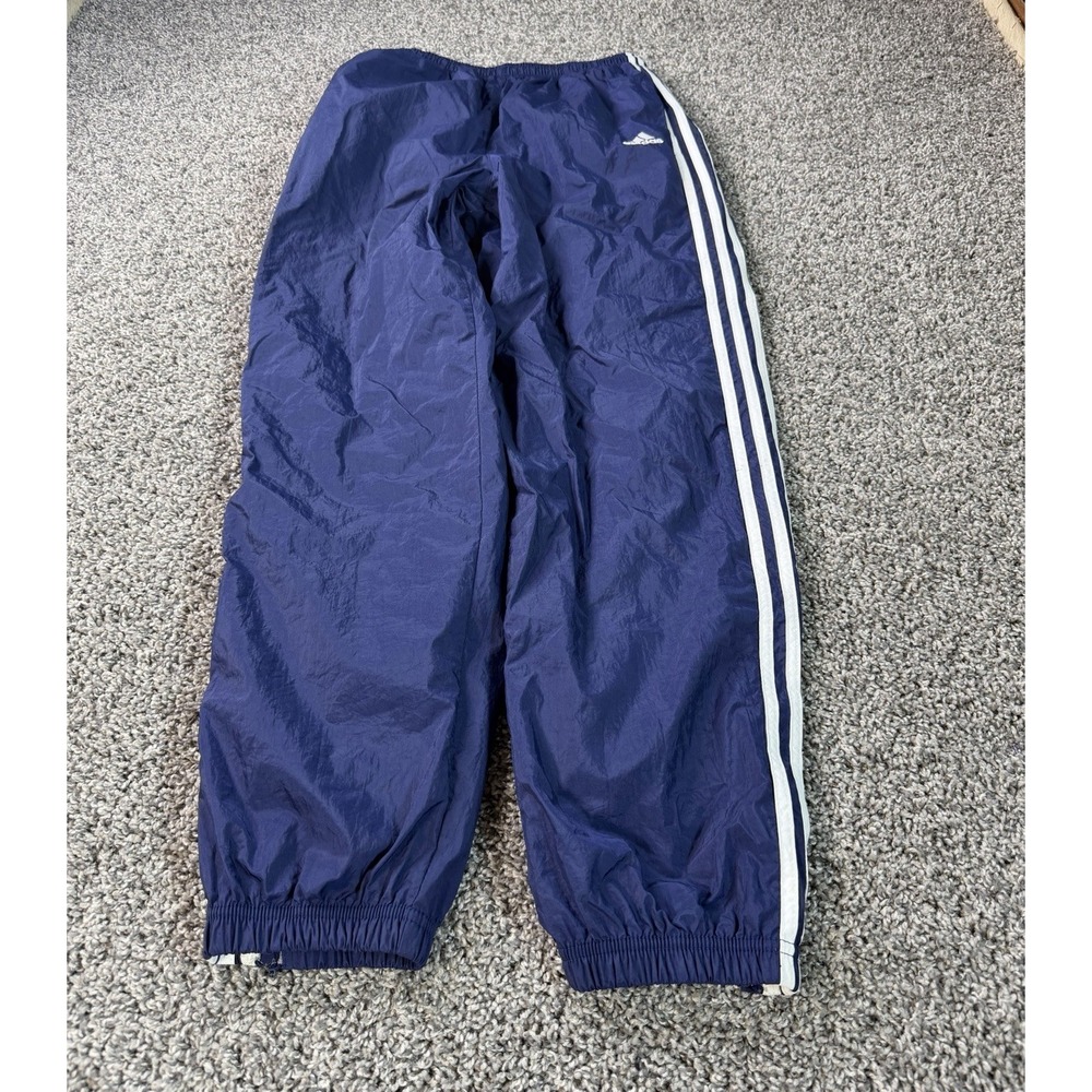 Vintage 90s Adidas Fleece Lined Track Pants Men's Size Medium Blue